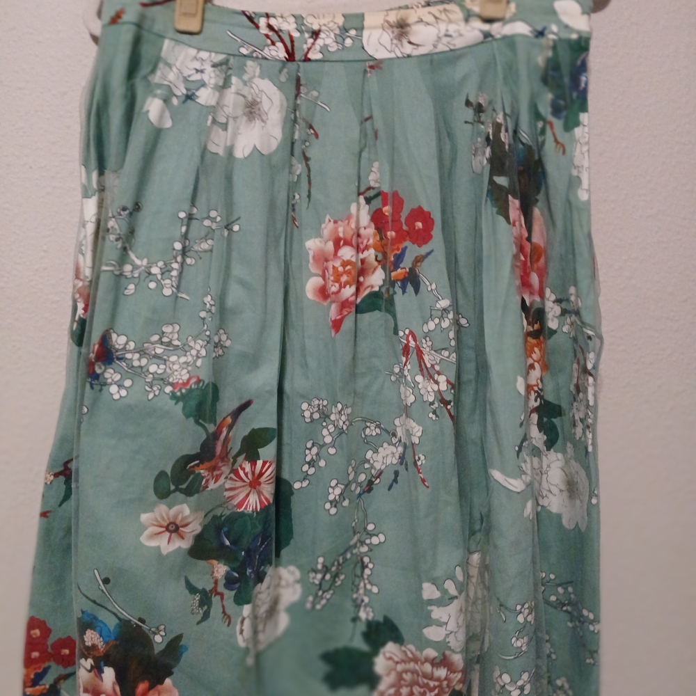Floral Green Skirt